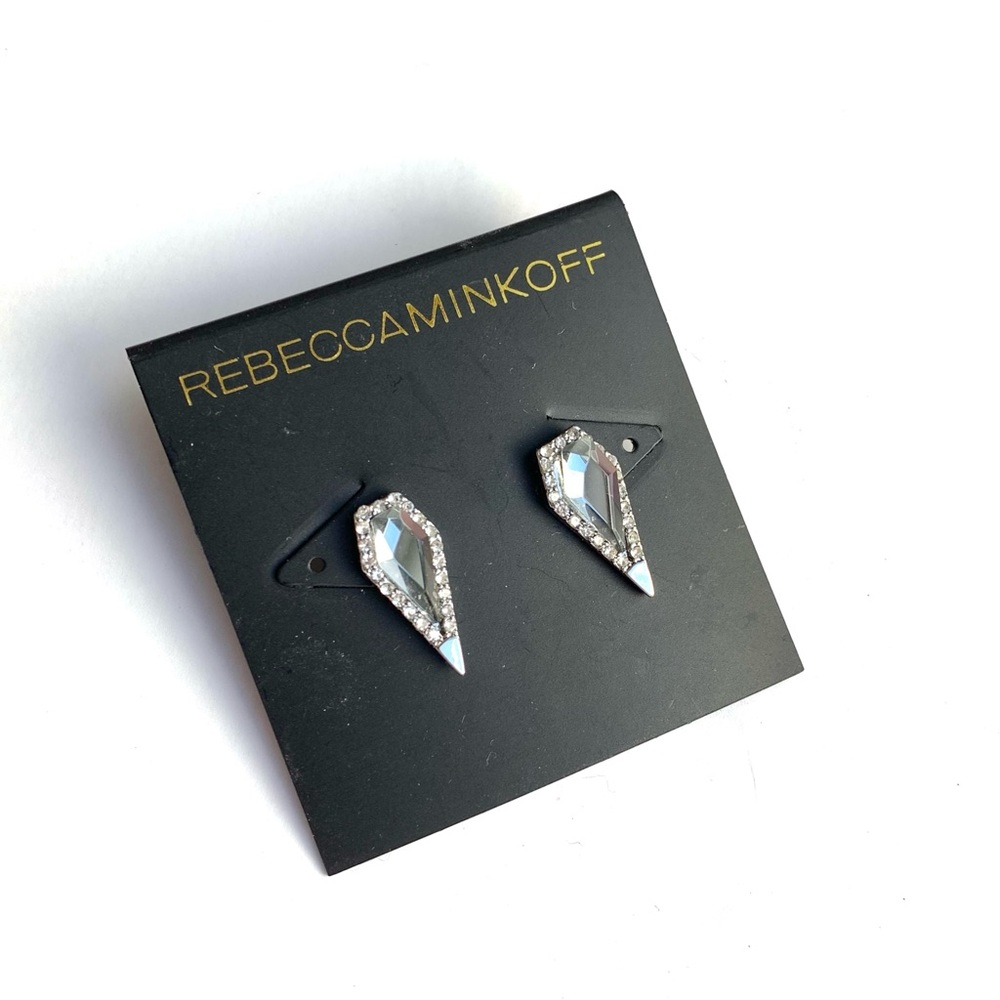 New Rebecca Minkoff Crystal Pave Spike Stud earrings